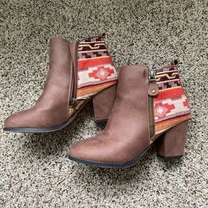 Tribal Brown Booties